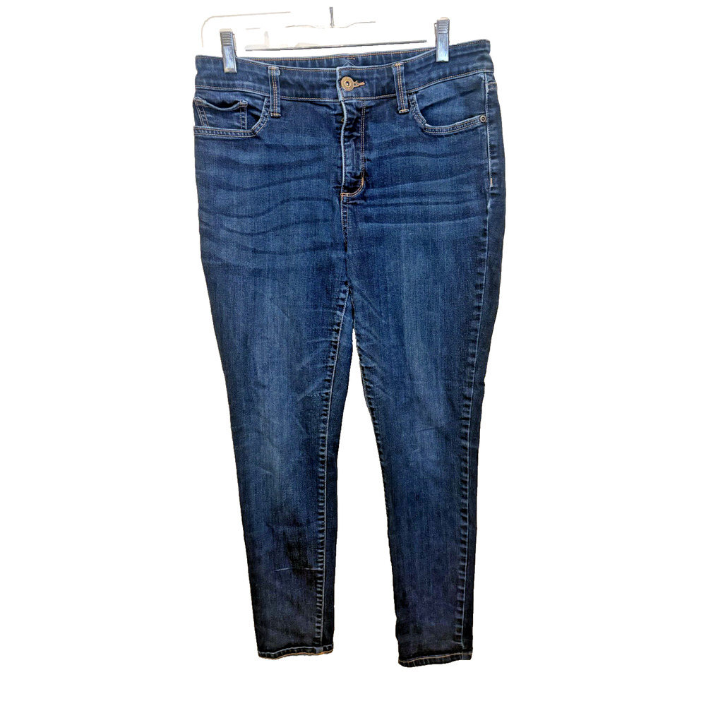 WOMEN'S SIZE 12 ST. JOHN'S BAY DARK WASH SKINNY LEG DENIM JEANS J2